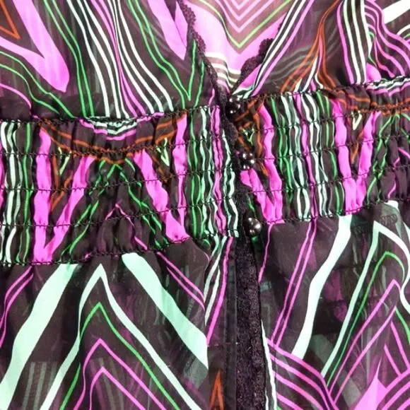 Lane Bryant Sheer Chic Multicolor Kimono Midi Dress Woman 26/28 Beach Blouse.... - Picture 9 of 10